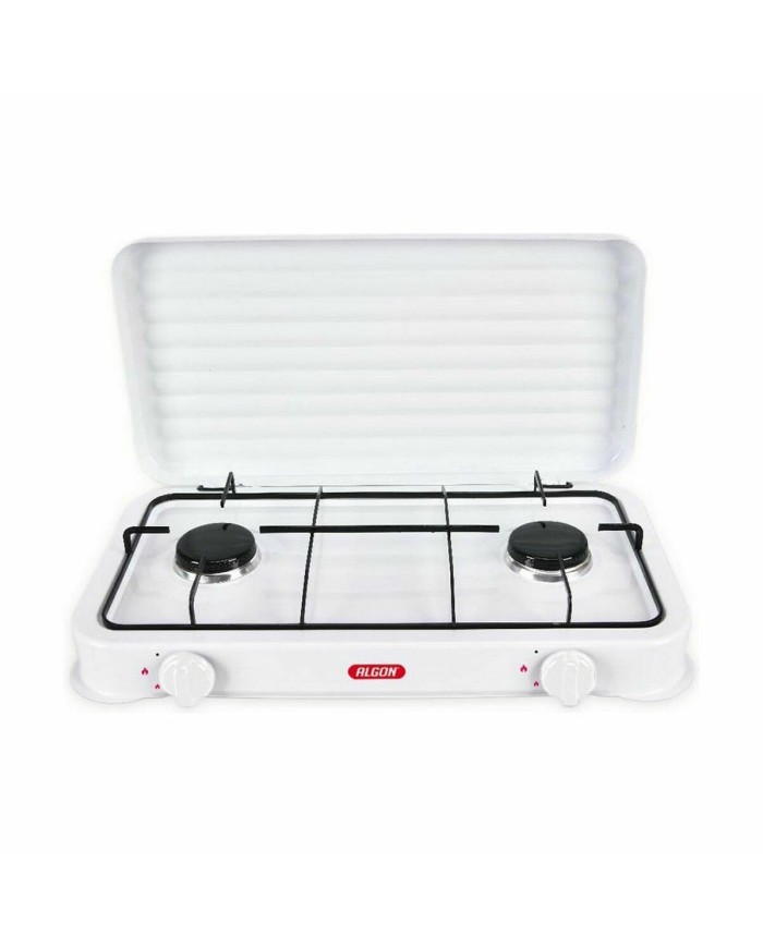 fornello a gas Algon Con coperchio Bianco 4400 W 55 x 7 x 32 cm (2 Unità)