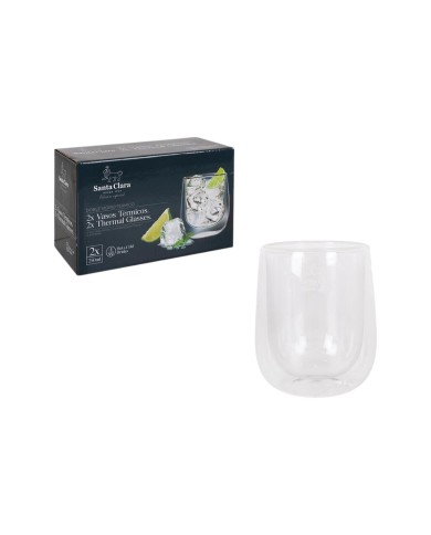Set di Bicchieri Inde Santa Clara Vetro Borosilicato 250 ml 2 Pezzi Set di Bicchieri Inde Santa Clara Vetro Borosilicato 250 ml 2 Pezzi