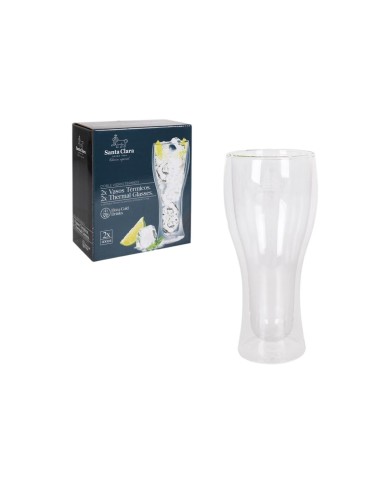 Set di Bicchieri Inde Santa Clara Vetro Borosilicato 400 ml 2 Pezzi Set di Bicchieri Inde Santa Clara Vetro Borosilicato 400 ml 2 Pezzi