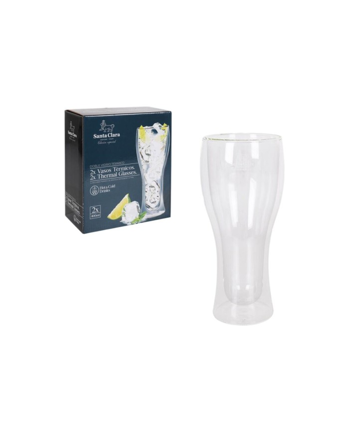 Set di Bicchieri Inde Santa Clara Vetro Borosilicato 400 ml 2 Pezzi Set di Bicchieri Inde Santa Clara Vetro Borosilicato 400 ml 2 Pezzi