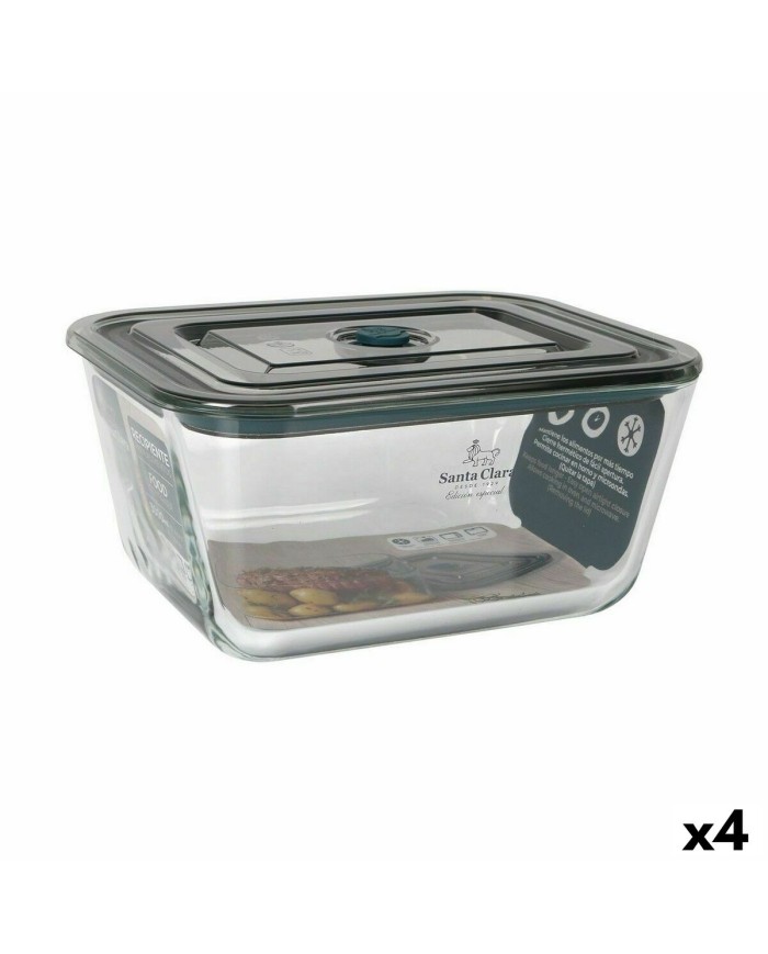 Porta pranzo Ermetico Santa Clara Grigio 3 L Rettangolare (4 Unità) Porta pranzo Ermetico Santa Clara Grigio 3 L Rettangolare (4 Unità)