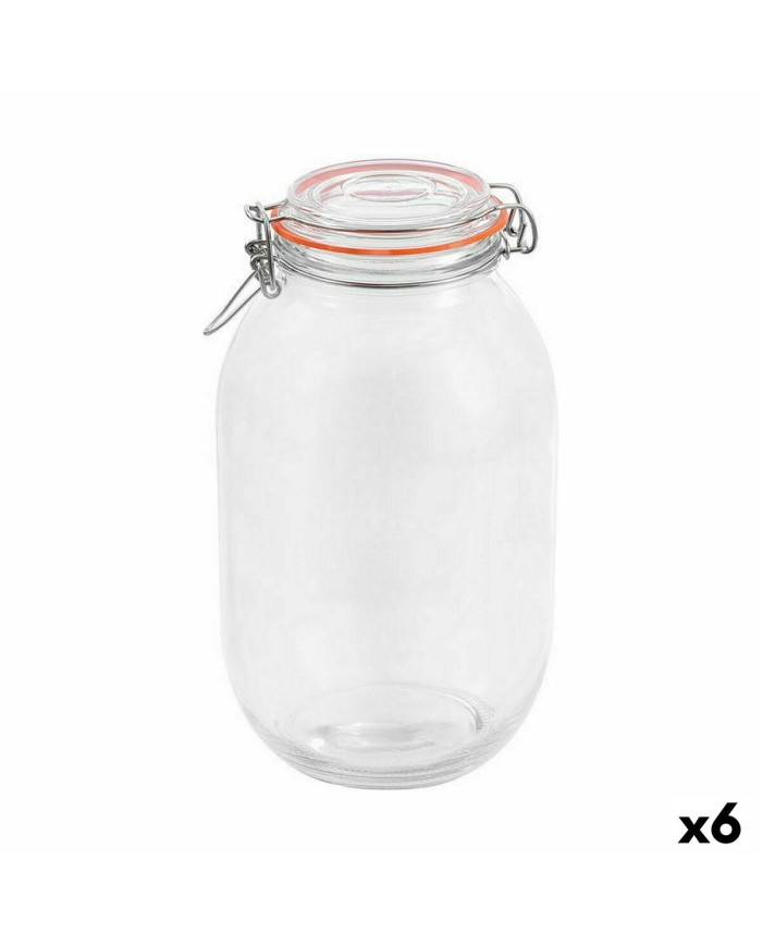Vaso La Mediterránea Ermetico Vetro 3 L (6 Unità) Vaso La Mediterránea Ermetico Vetro 3 L (6 Unità)