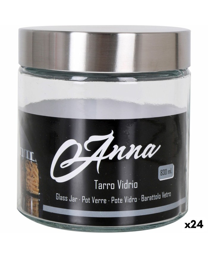 Vaso Anna 830 ml Vetro Acciaio (24 Unità) Vaso Anna 830 ml Vetro Acciaio (24 Unità)