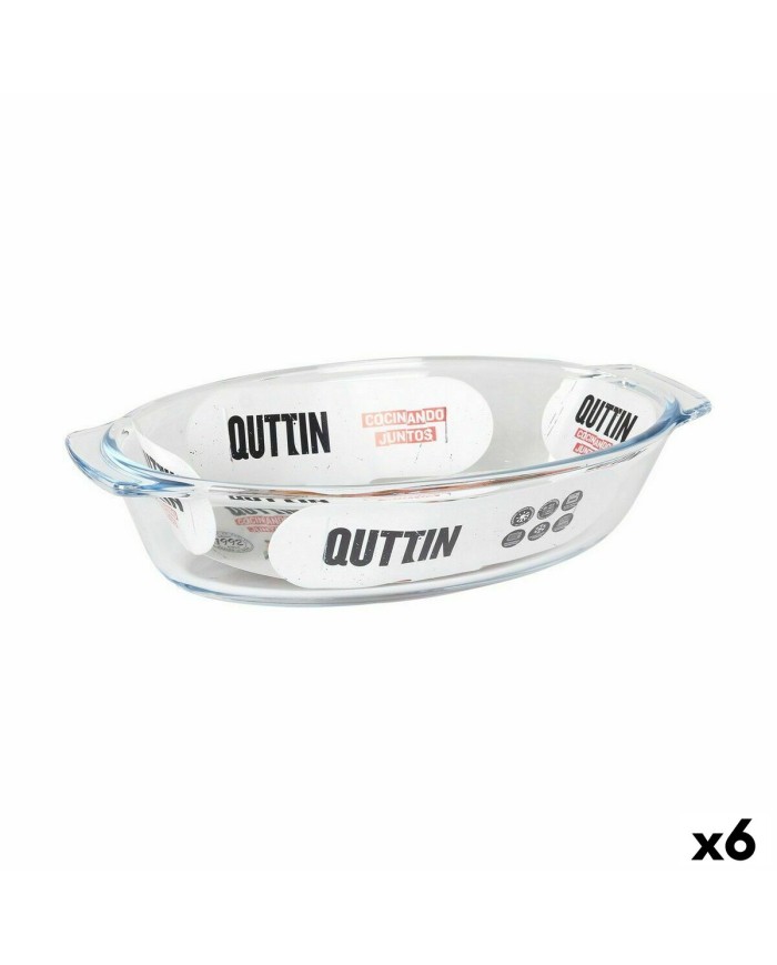 Teglia da Cucina Quttin 725 ml Vetro Ovale (6 Unità) Teglia da Cucina Quttin 725 ml Vetro Ovale (6 Unità)