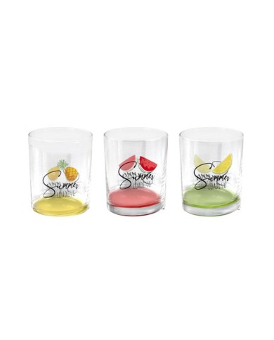 Set di Bicchieri Home Style Summer Frutta 280 ml 3 Pezzi (6 Unità)