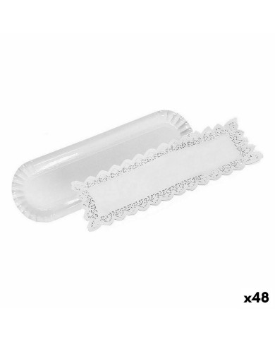 Set di Vassoi Algon Bianco 10 x 36 cm Monouso (2 Pezzi) (48 Unità)