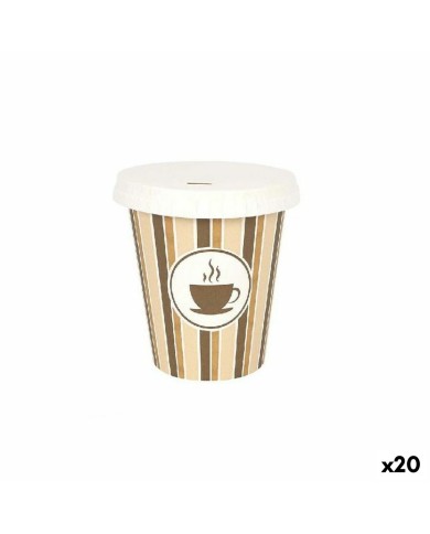 Set di Bicchieri Algon Con coperchio Monouso Caffè Cartone 6 Pezzi 250 ml (20 Unità) Set di Bicchieri Algon Con coperchio Monouso Caffè Cartone 6 Pezzi 250 ml (20 Unità)