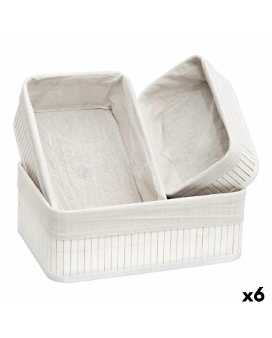 Set di Cesti Confortime Bianco Bambù (3 Pezzi) (6 Unità) Set di Cesti Confortime Bianco Bambù (3 Pezzi) (6 Unità)
