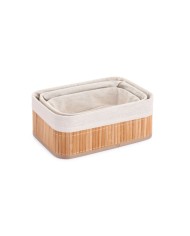 Set di Cesti Confortime Naturale Bambù (3 Pezzi) (6 Unità)
