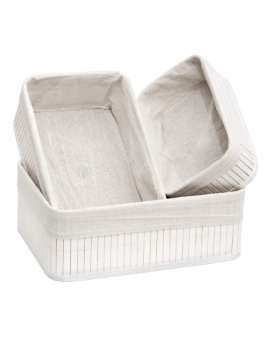 Set di Cesti Confortime Bianco Bambù (3 Pezzi) (6 Unità) Set di Cesti Confortime Bianco Bambù (3 Pezzi) (6 Unità)