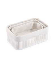 Set di Cesti Confortime Bianco Bambù (3 Pezzi) (6 Unità)
