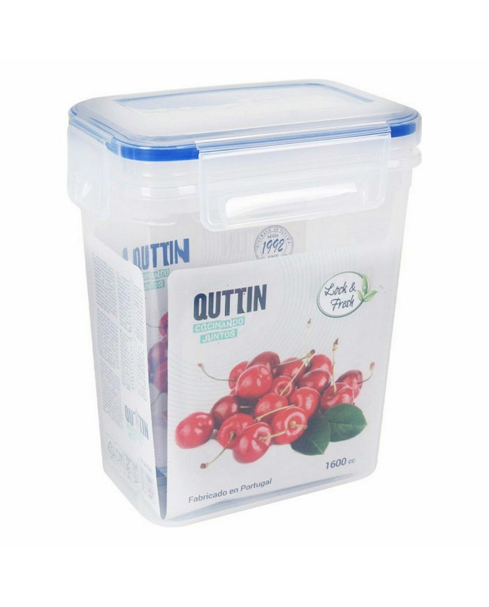 Porta pranzo Ermetico Quttin 1,6 L Rettangolare 15 x 10 x 18 cm (12 Unità)