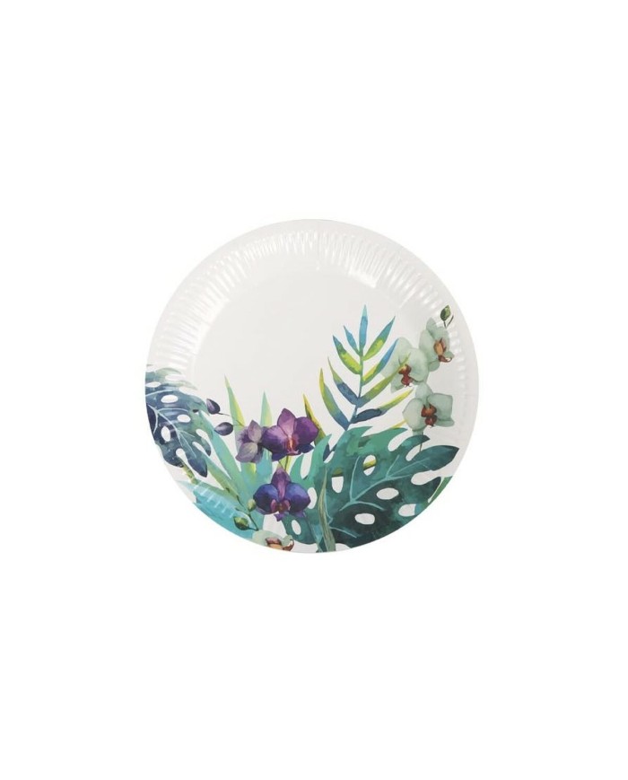 Set di piatti Algon Monouso Cartone Tropicale 12 Pezzi 18 cm (24 Unità) Set di piatti Algon Monouso Cartone Tropicale 12 Pezzi 18 cm (24 Unità)
