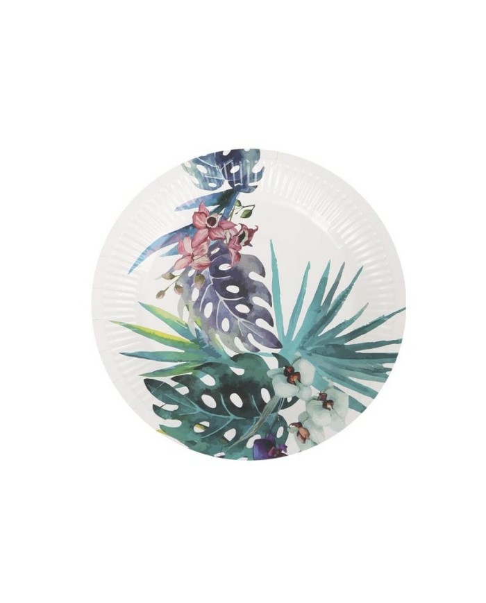 Set di piatti Algon Monouso Cartone Tropicale 10 Pezzi 20 cm (24 Unità) Set di piatti Algon Monouso Cartone Tropicale 10 Pezzi 20 cm (24 Unità)