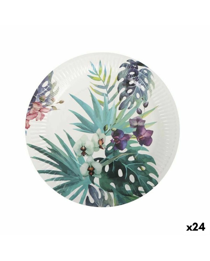 Set di piatti Algon Monouso Cartone Tropicale 3 Pezzi 28 cm (24 Unità) Set di piatti Algon Monouso Cartone Tropicale 3 Pezzi 28 cm (24 Unità)