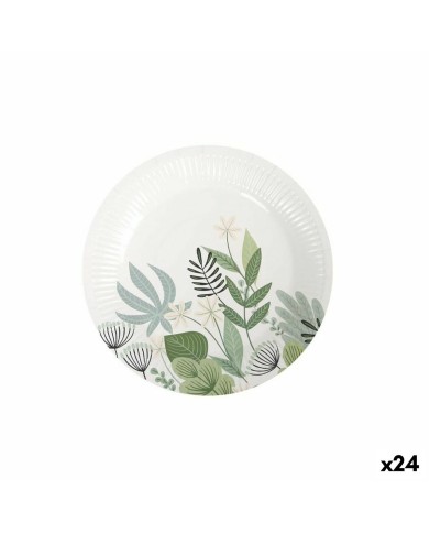 Set di piatti Algon Monouso Cartone Floreale 10 Pezzi 20 cm (24 Unità)