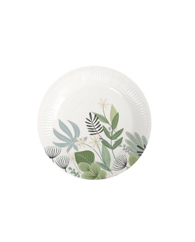 Set di piatti Algon Monouso Cartone Floreale 10 Pezzi 20 cm (24 Unità)