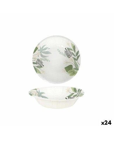 Set di piatti Algon Monouso Cartone Floreale 6 Pezzi 450 ml (24 Unità)