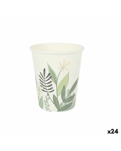 Set di Bicchieri Algon Monouso Cartone Floreale 10 Pezzi 250 ml (24 Unità)