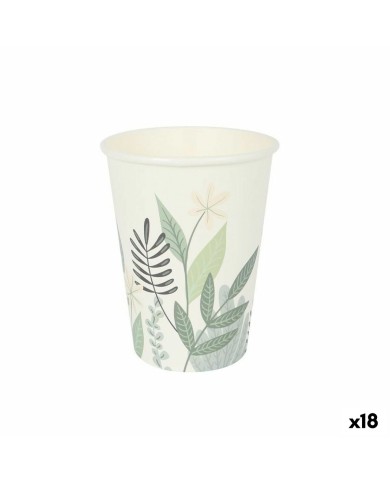Set di Bicchieri Algon Monouso Cartone Floreale 8 Pezzi 330 ml (18 Unità)