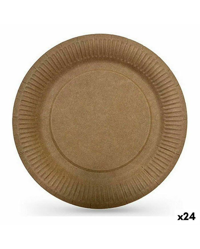 Set di piatti Algon Monouso carta kraft 12 Pezzi 18 cm (24 Unità)