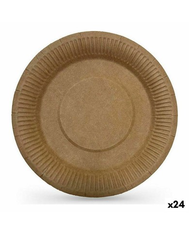 Set di piatti Algon Monouso carta kraft 3 Pezzi 28 cm (24 Unità)