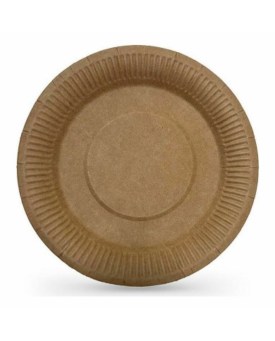 Set di piatti Algon Monouso carta kraft 3 Pezzi 28 cm (24 Unità)