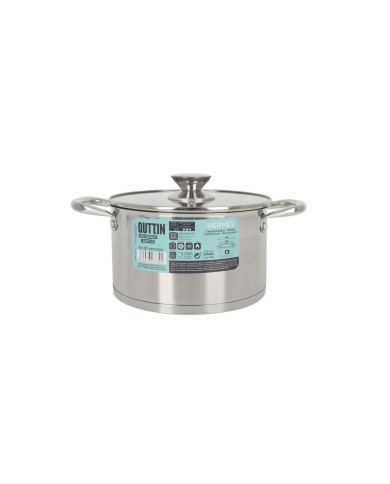 Pentola con Coperchio di Vetro Quttin Hermes Acciaio 3 L (4 Unità) Pentola con Coperchio di Vetro Quttin Hermes Acciaio 3 L (4 Unità)