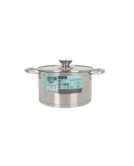 Pentola con Coperchio di Vetro Quttin Hermes Acciaio 3 L (4 Unità)