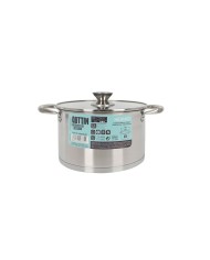 Pentola con Coperchio di Vetro Quttin Hermes Acciaio 4 L (4 Unità)