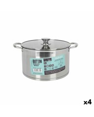 Pentola con Coperchio di Vetro Quttin Hermes Acciaio 5,5 L (4 Unità) Pentola con Coperchio di Vetro Quttin Hermes Acciaio 5,5 L (4 Unità)