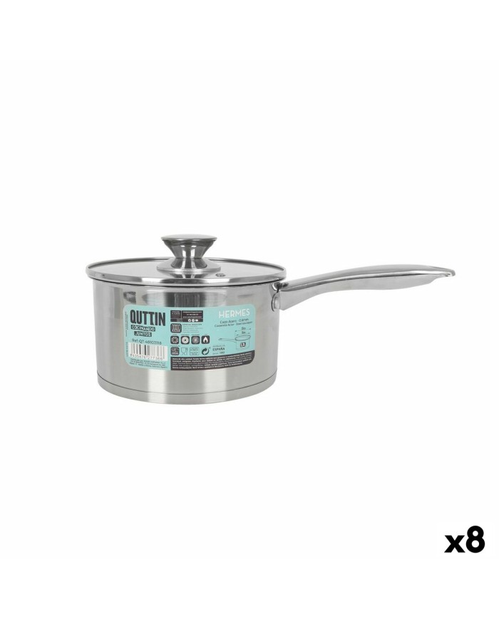 Casseruola con Coperchio Quttin Hermes 2,2 L Acciaio (8 Unità)