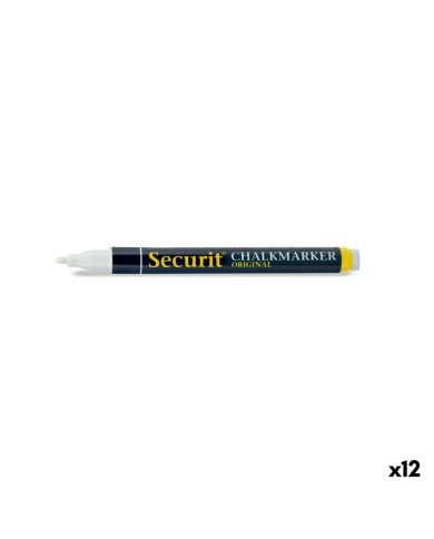 Pennarello per Lavagna Securit Bianco Punta fine (12 Unità) Pennarello per Lavagna Securit Bianco Punta fine (12 Unità)