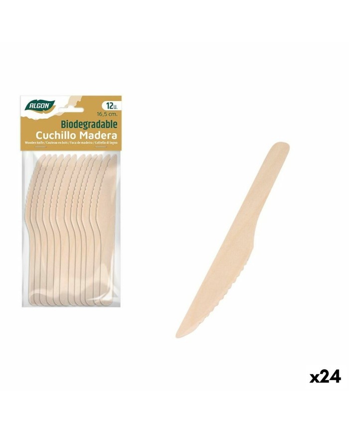 Set di Coltelli Algon Legno 12 Pezzi 16,5 cm (24 Unità)