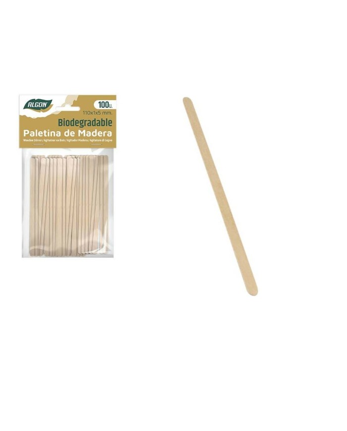 Set per la rimozione del caffè Algon Legno 100 Pezzi 110 x 1 x 5 mm (24 Unità)