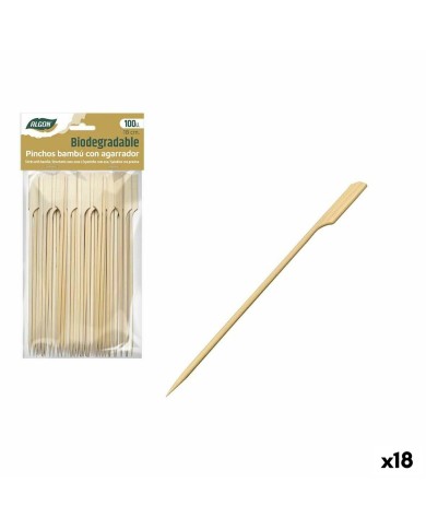 Set di Spiedini per Barbecue Algon Bambù 100 Pezzi 18 cm (18 Unità)