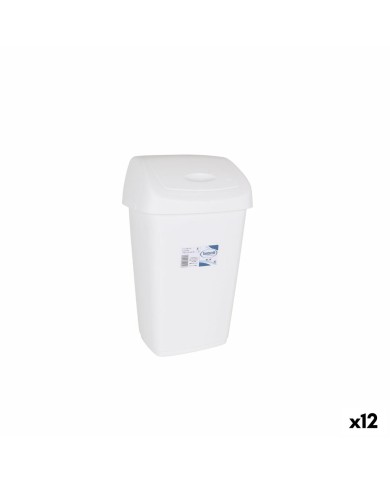 Cestino Tontarelli Aurora Bianco 9L Con coperchio (12 Unità) Cestino Tontarelli Aurora Bianco 9L Con coperchio (12 Unità)