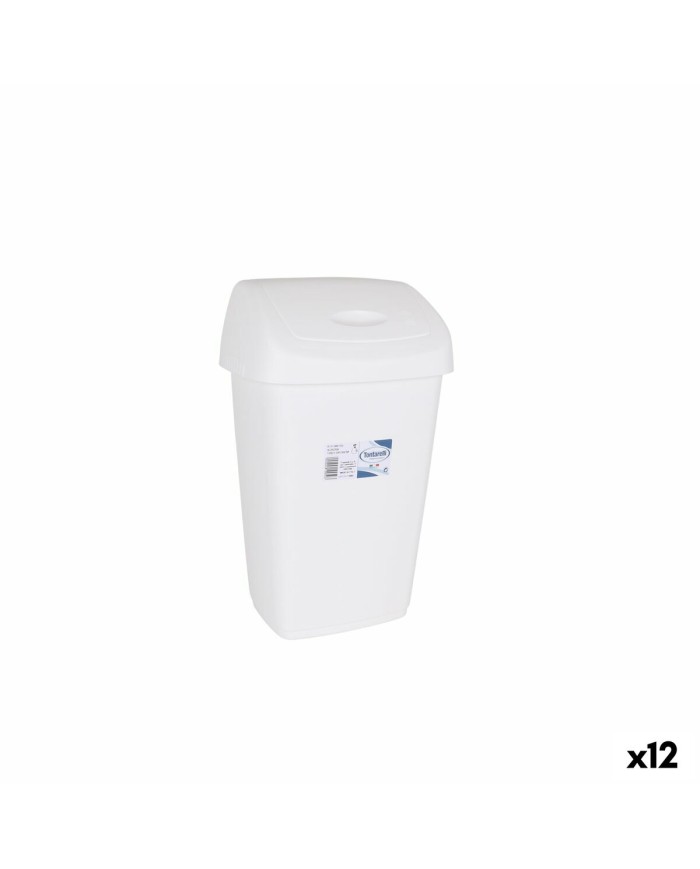 Cestino Tontarelli Aurora Bianco 9L Con coperchio (12 Unità) Cestino Tontarelli Aurora Bianco 9L Con coperchio (12 Unità)