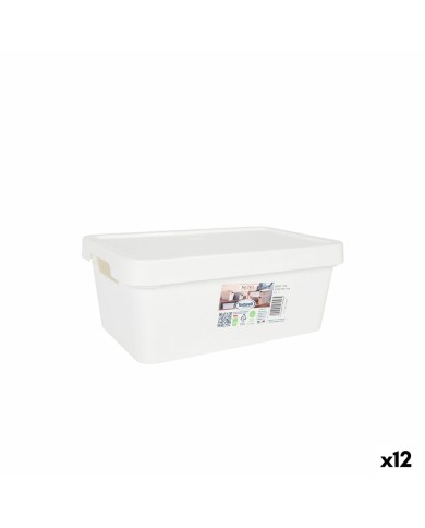 Scatola portaoggetti con coperchio Tontarelli Maya Bianco 4,2 L 28 x 18 x 11,2 cm (12 Unità)