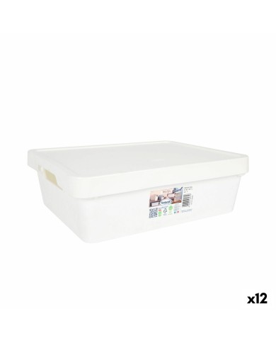 Scatola portaoggetti con coperchio Tontarelli Maya Bianco 9,2 l 36 x 28 x 11 cm (12 Unità) Scatola portaoggetti con coperchio Tontarelli Maya Bianco 9,2 l 36 x 28 x 11 cm (12 Unità)