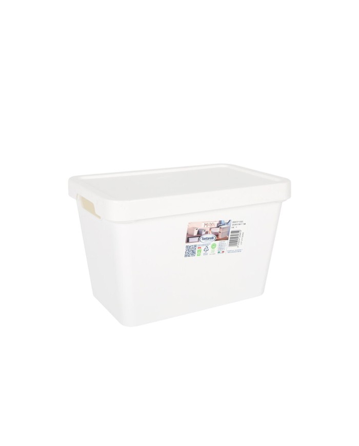 Scatola portaoggetti con coperchio Tontarelli Maya Bianco 6,4 L 28 x 18 x 17,7 cm (12 Unità) Scatola portaoggetti con coperchio Tontarelli Maya Bianco 6,4 L 28 x 18 x 17,7 cm (12 Unità)