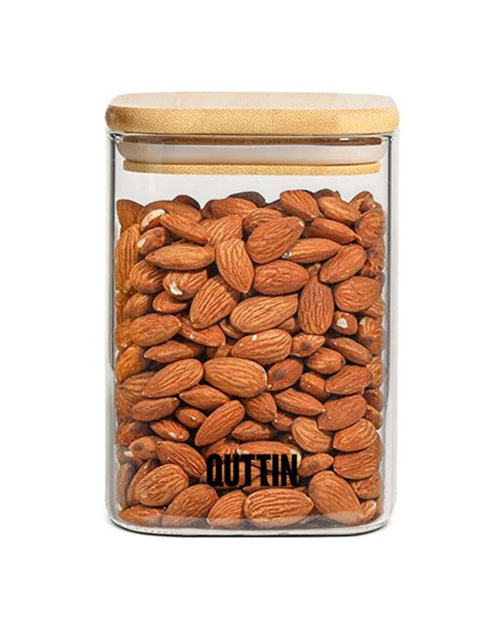 Contenitore per Conservare gli Alimenti Quttin Bambù Vetro Borosilicato 480 ml (12 Unità)