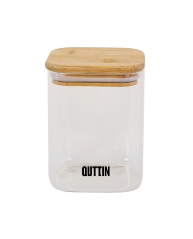 Contenitore per Conservare gli Alimenti Quttin Bambù Vetro Borosilicato 480 ml (12 Unità)