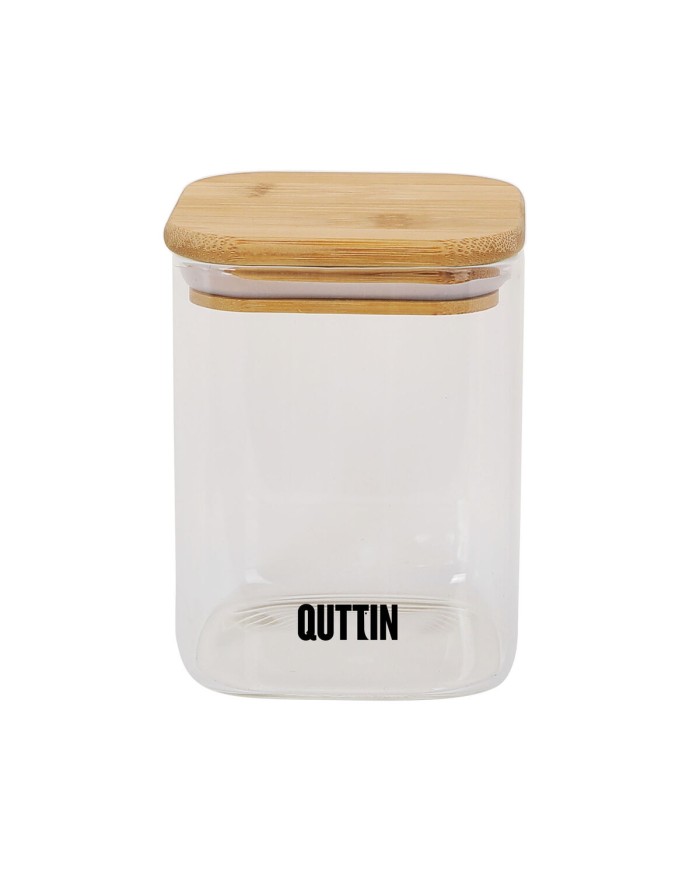 Contenitore per Conservare gli Alimenti Quttin Bambù Vetro Borosilicato 480 ml (12 Unità)