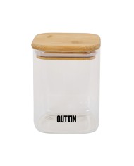 Contenitore per Conservare gli Alimenti Quttin Bambù Vetro Borosilicato 480 ml (12 Unità)