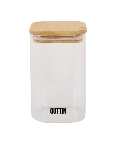 Contenitore per Conservare gli Alimenti Quttin Bambù Vetro Borosilicato 720 ml (12 Unità)