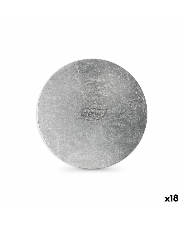 Base per torta Algon Argentato 30 x 30 x 1,5 cm Rotondo (18 Unità)