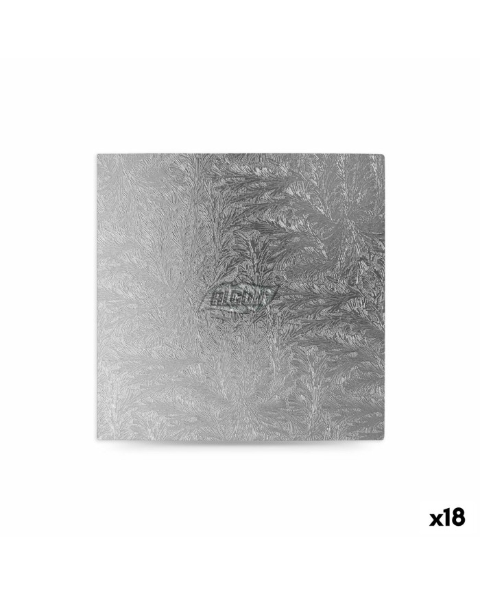 Base per torta Algon Argentato 30 x 30 x 1,5 cm Quadrato (18 Unità)