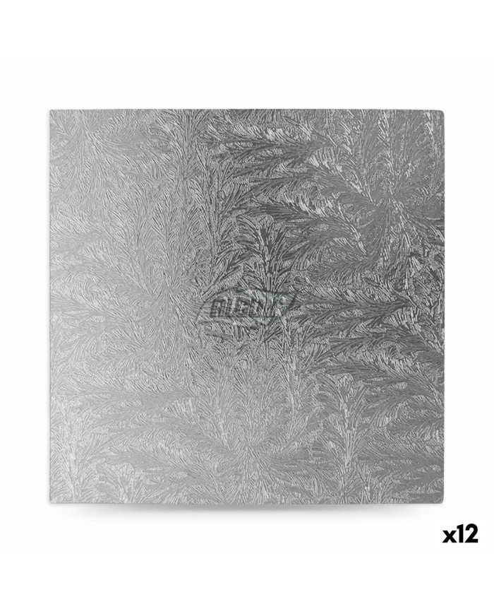 Base per torta Algon Argentato 40 x 40 x 1,5 cm Quadrato (12 Unità)