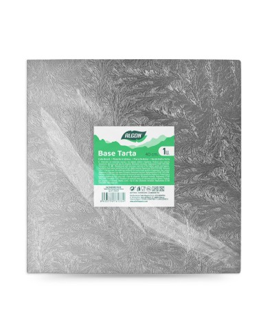 Base per torta Algon Argentato 40 x 40 x 1,5 cm Quadrato (12 Unità)
